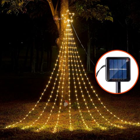 Estrella Solar Cascada//con panel solar+🎁obsequio sorpresa🎁