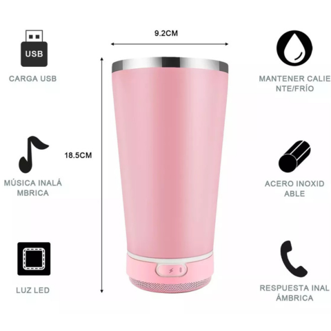 Vaso Térmico Premium con Parlante Bluetooth