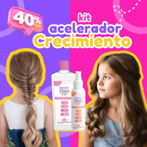 Esencia Mágica KIDS CRECIMIENTO CUIDADO Y REPARACIÓN 👑 (Shampoo + Spray + Peine Gratis)